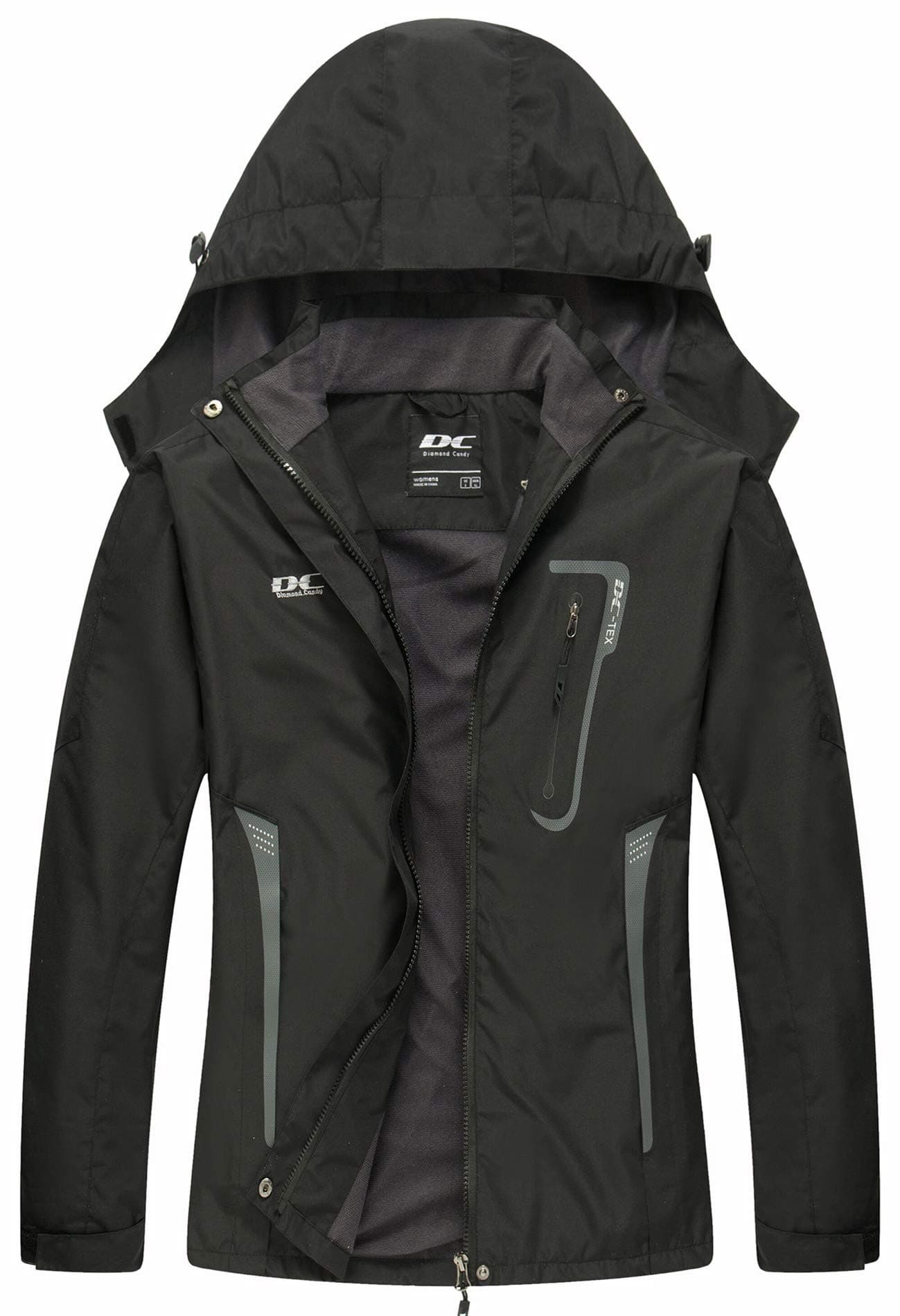 Diamond Candy Lightweight Waterproof Rain Jacket for Women Outdoor Hiking & Skiing