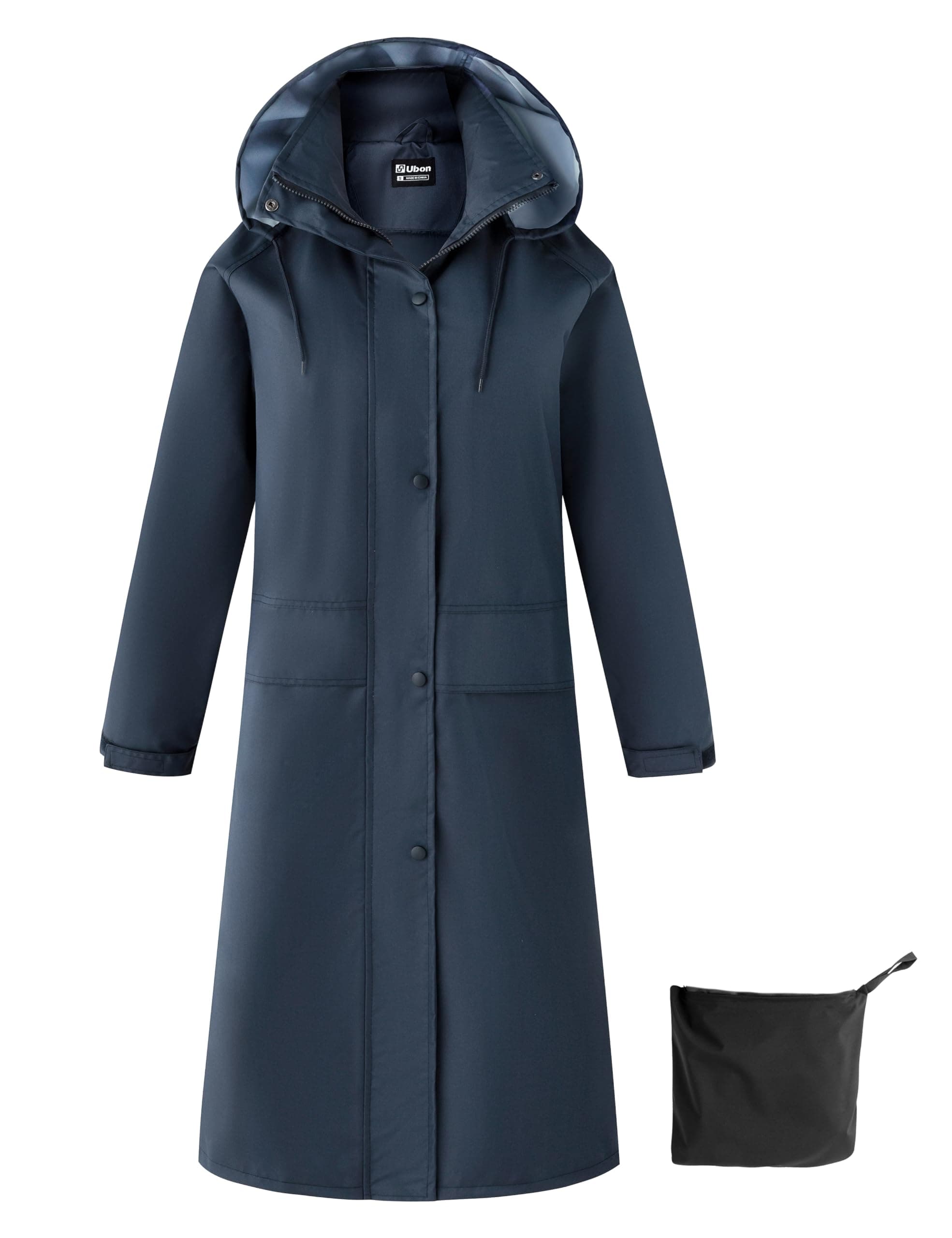 Ubon Women's Waterproof Long Hooded Raincoat