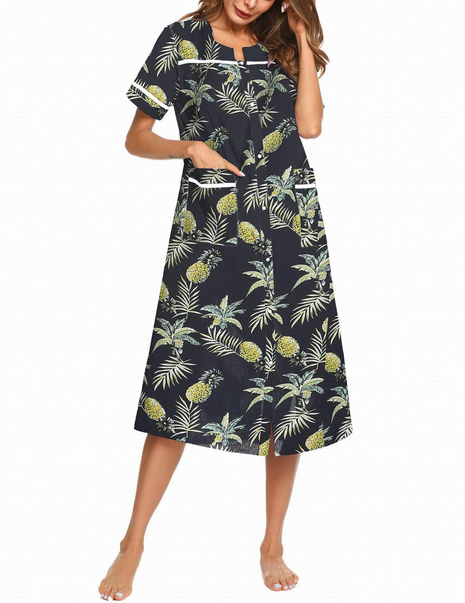Ekouaer Women's Short Sleeve House Dress