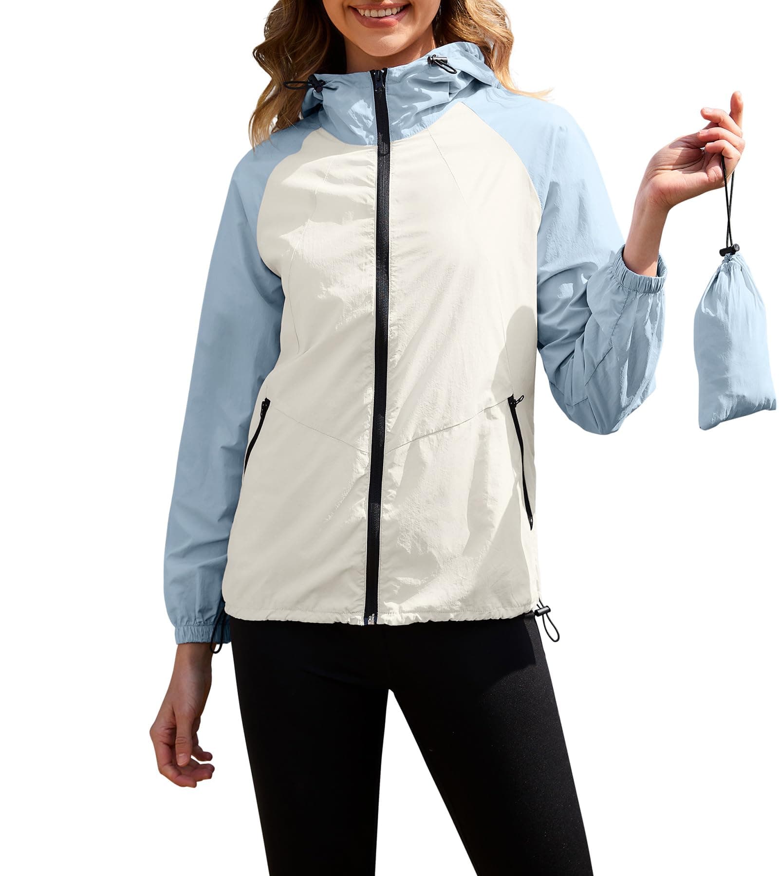 PITINAN Women's Waterproof Packable Rain Jacket with Hood S-XXL