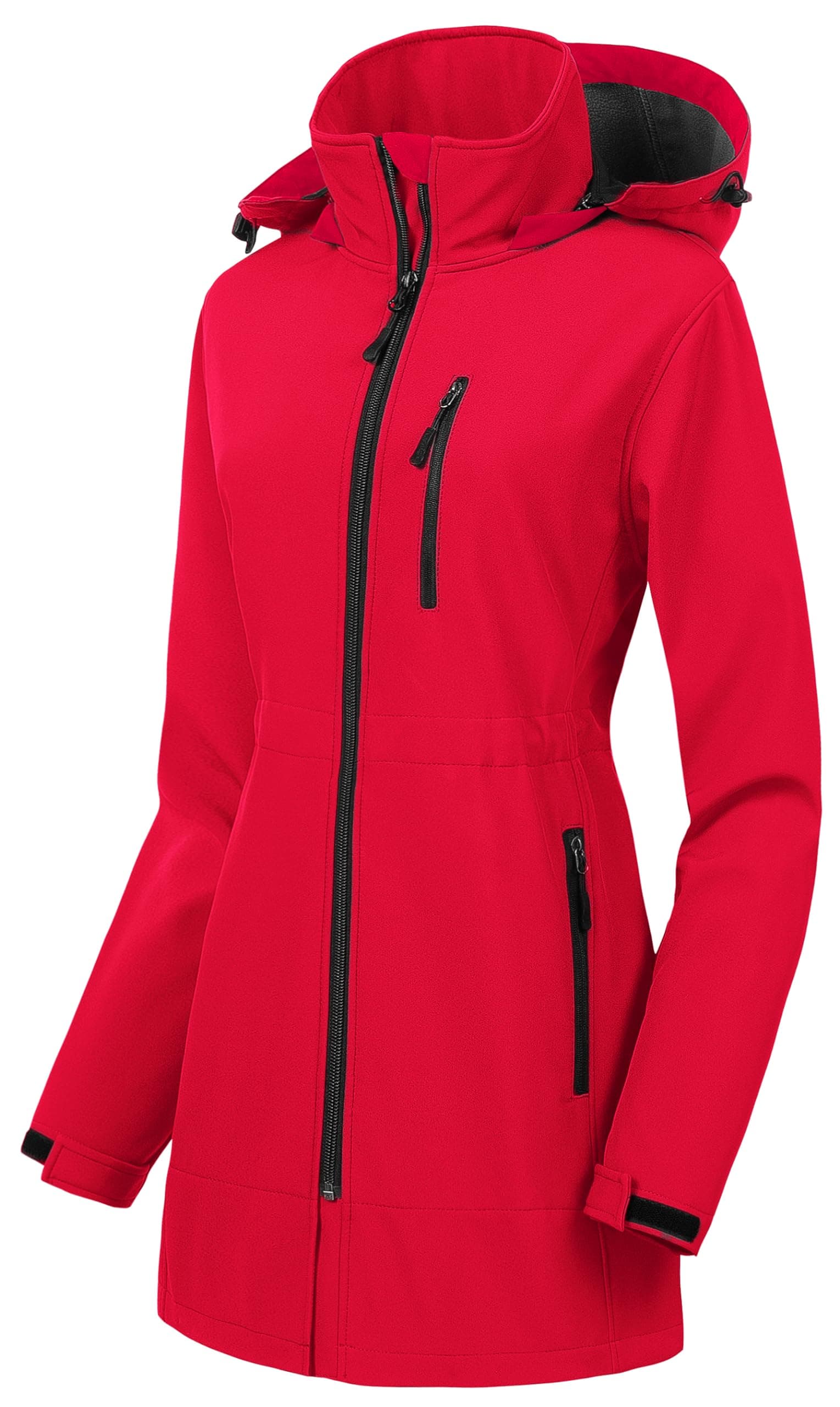 CREATMO Women's Lightweight Waterproof Softshell Jacket Fleece Lined Windbreaker