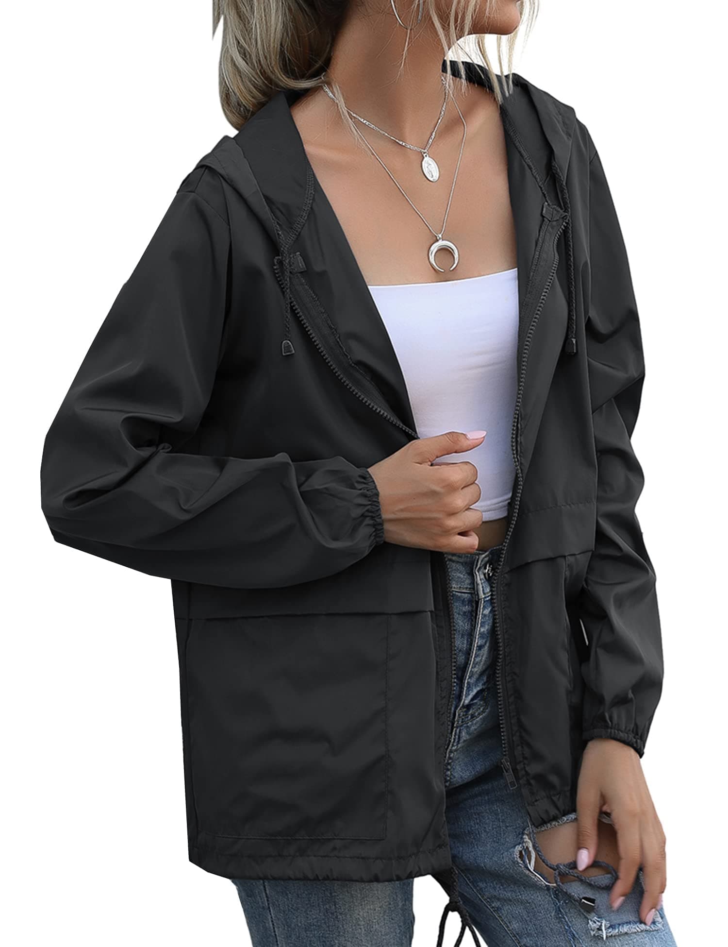 Zcfire Women's Lightweight Waterproof Raincoat S-XXL