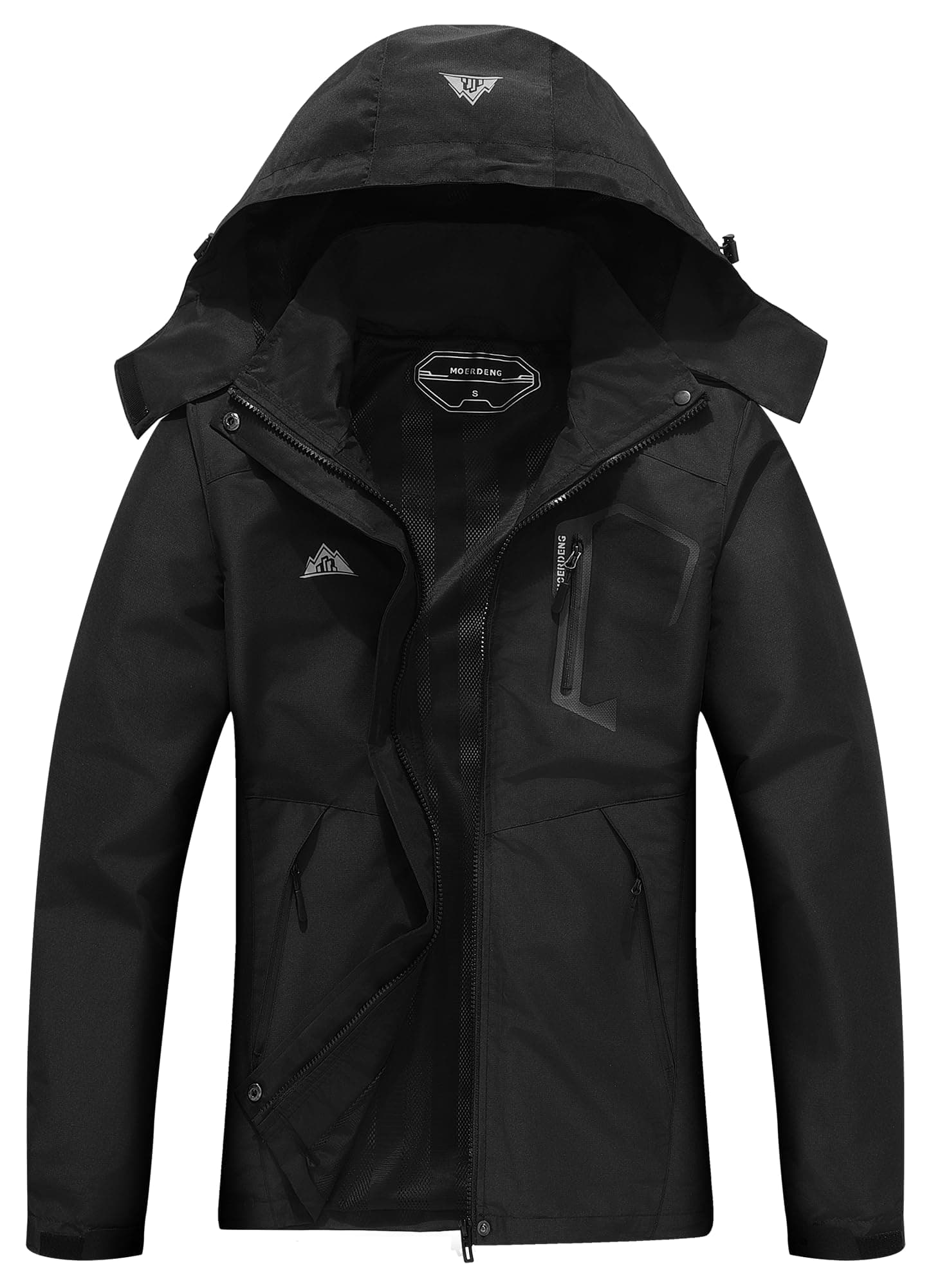 MOERDENG Women's Lightweight Waterproof Hooded Raincoat for Outdoor & Cycling