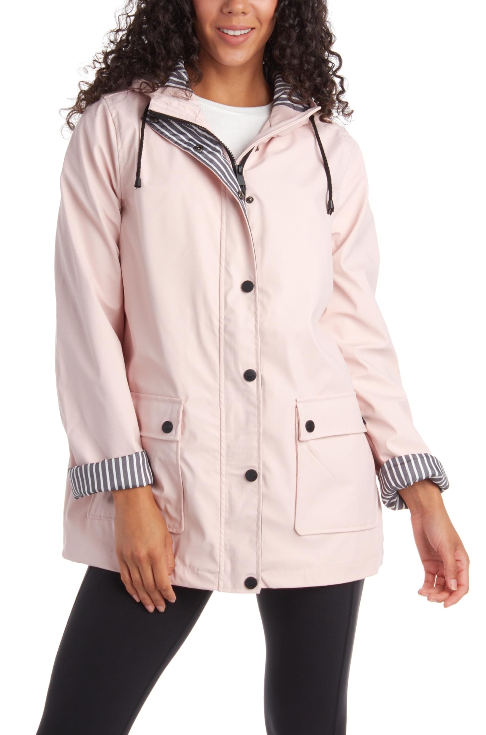 URBAN REPUBLIC Woman’s Water Resistant Rain Jacket with Pockets S-3XL