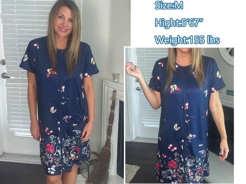 Ekouaer Lightweight Floral Print Women's Houserobe with Pockets