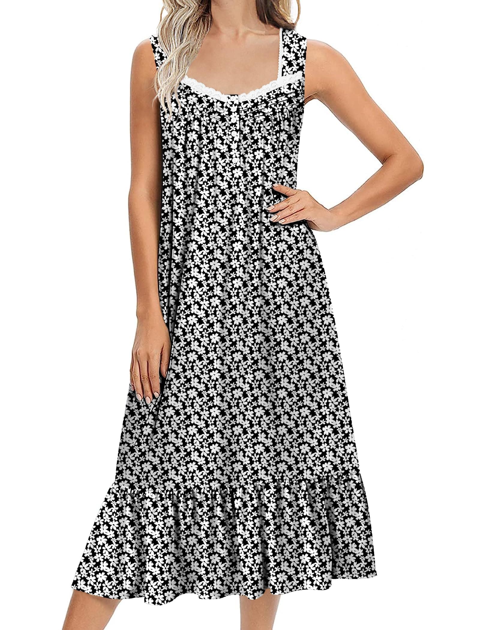 Soft Victoria-style Long-Sleeve Nightgown for Women S-XXXL