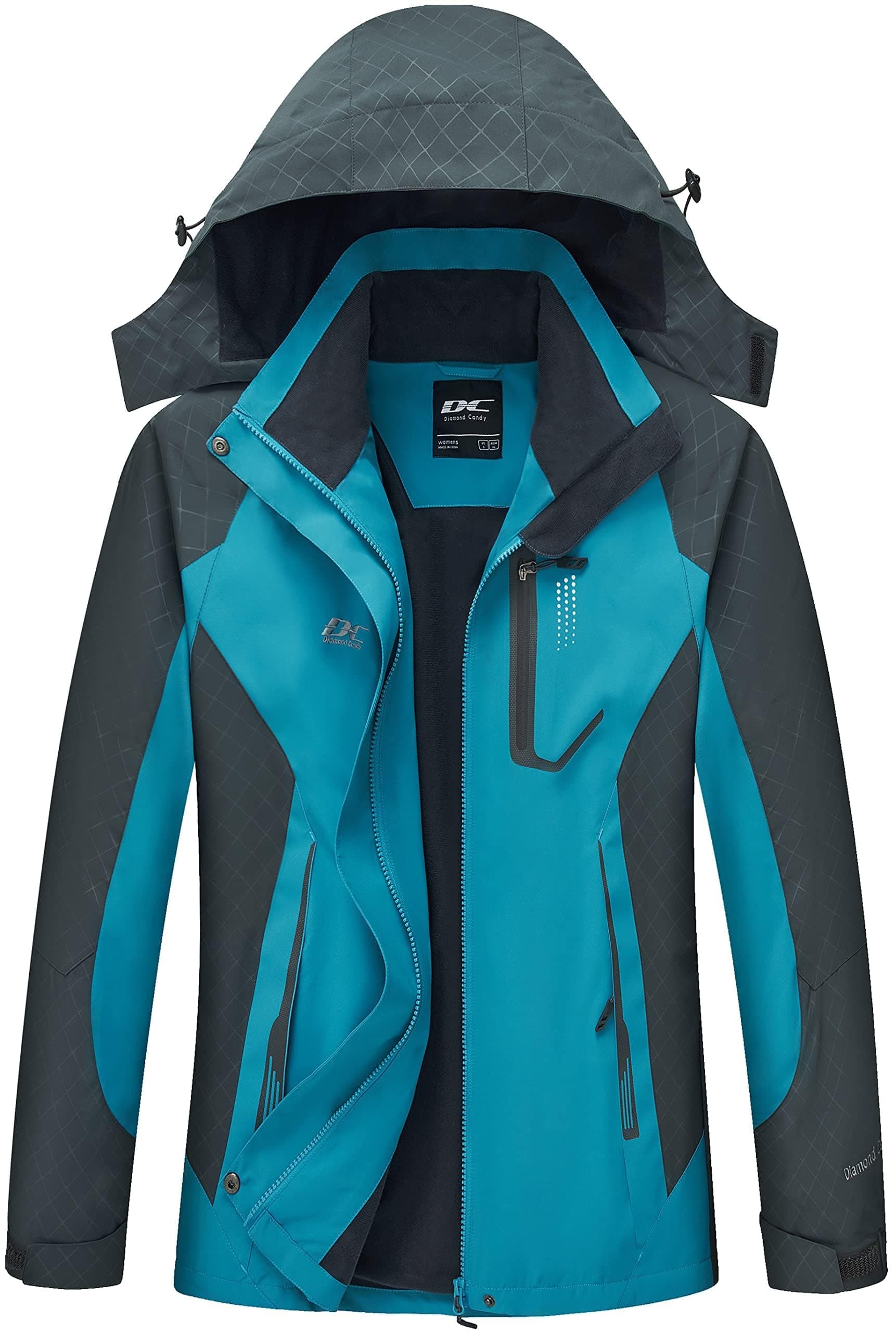 Diamond Candy Women's Lightweight Waterproof Rain Jacket with Hood