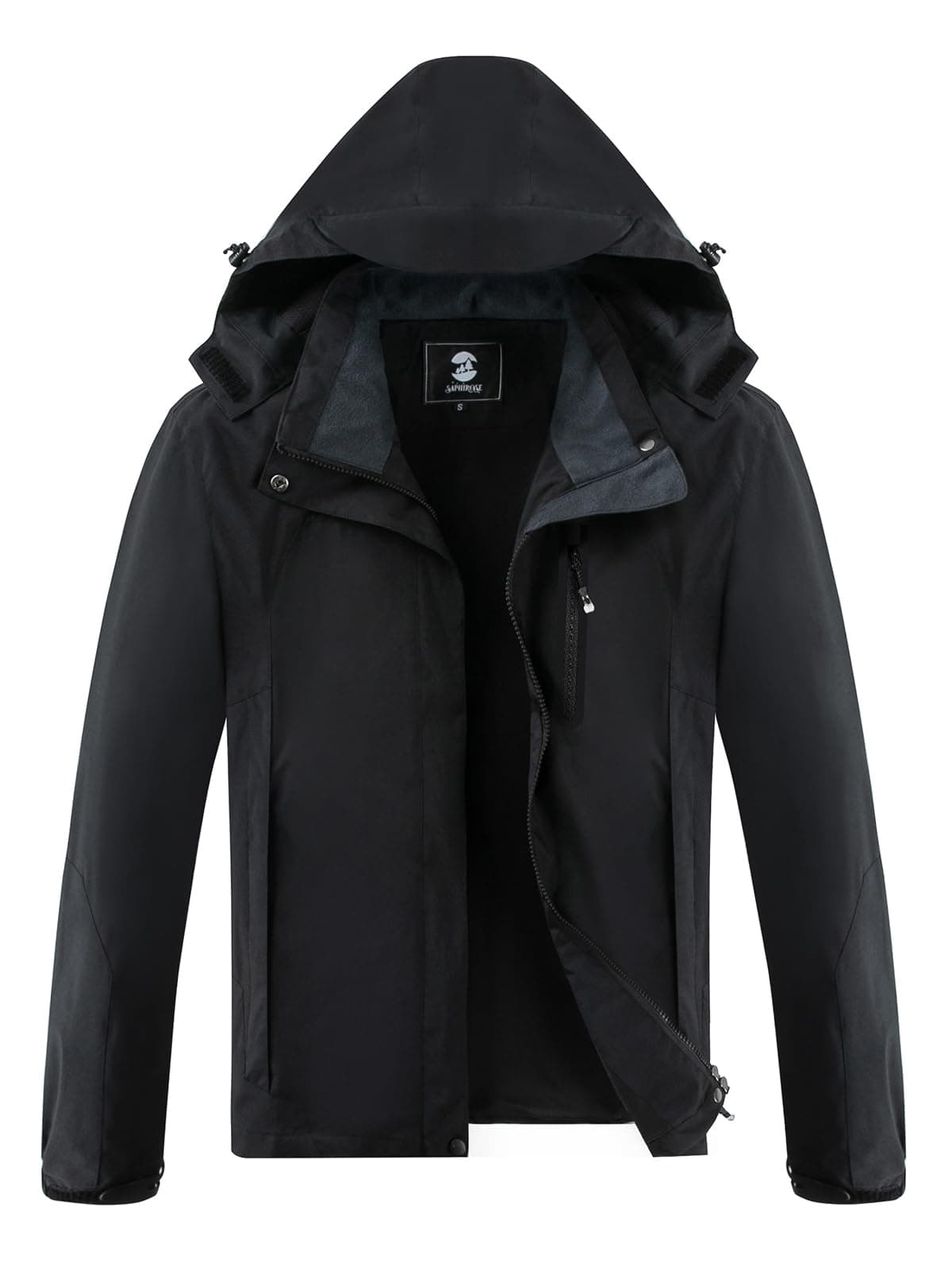 SaphiRose Women's Lightweight Waterproof Raincoat with Removable Hood