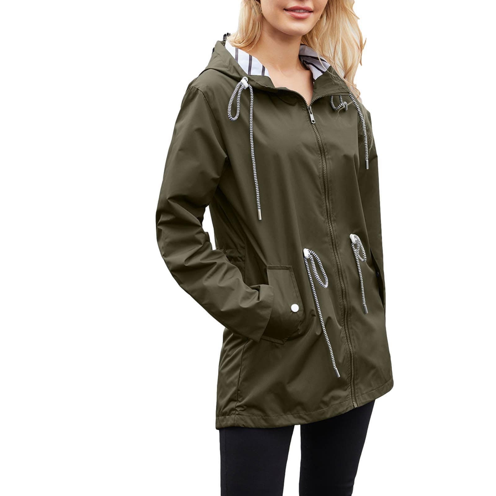 Women's Lightweight Waterproof Hooded Rain Jacket