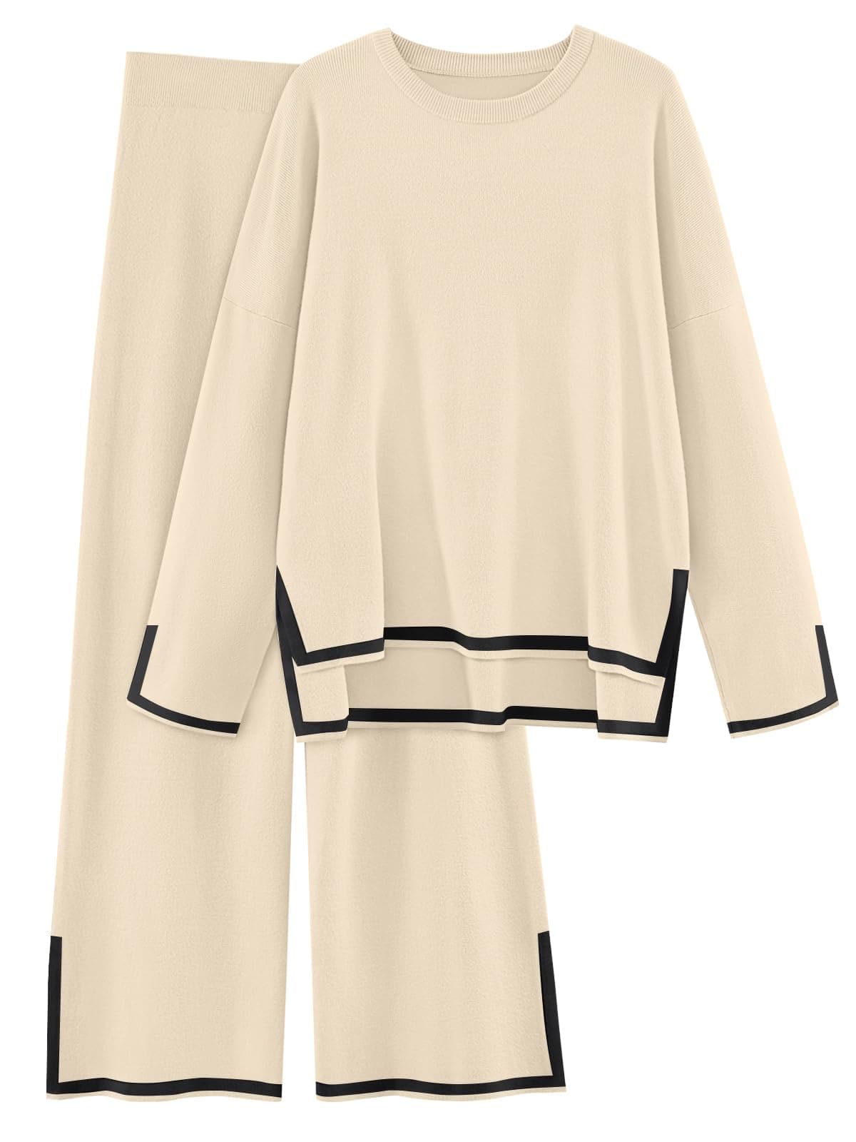 LILLUSORY Women's Fall 2-Piece Lounge Set Sweatsuits Wide Leg Pants