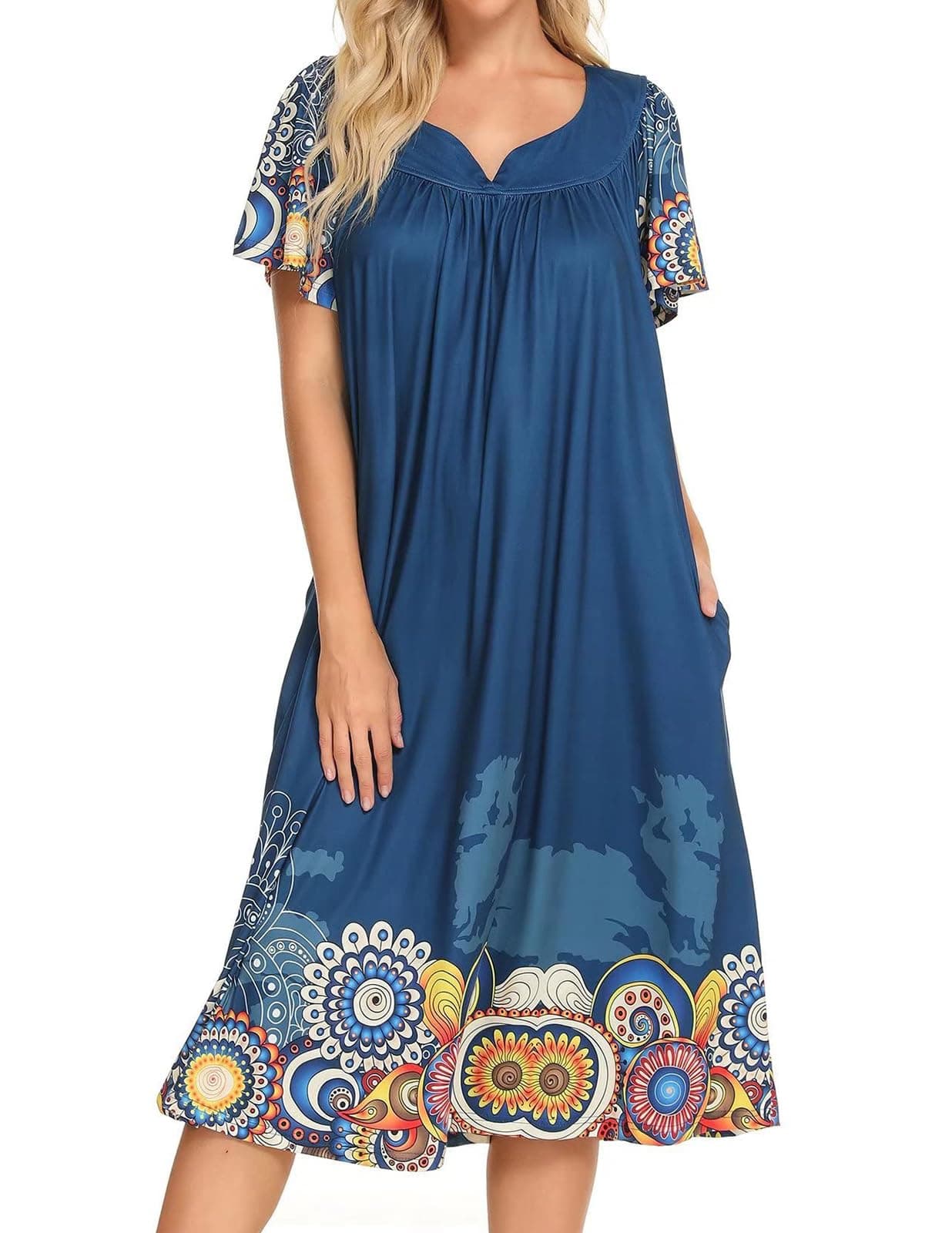 Stylish House Dresses for Women with Pockets - Sizes S-XXL