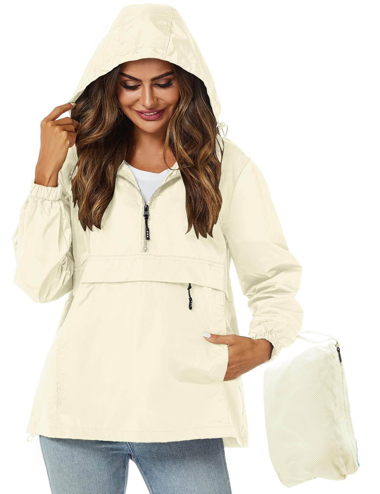 Avoogue Womens Waterproof Hooded Rain Jacket