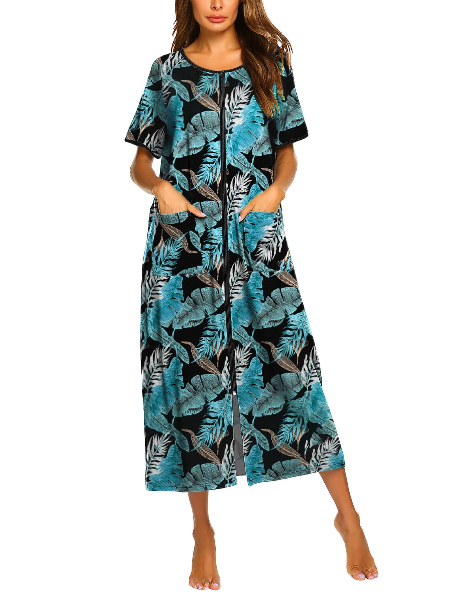 Ekouaer Women's Full Length Housecoat with Pockets